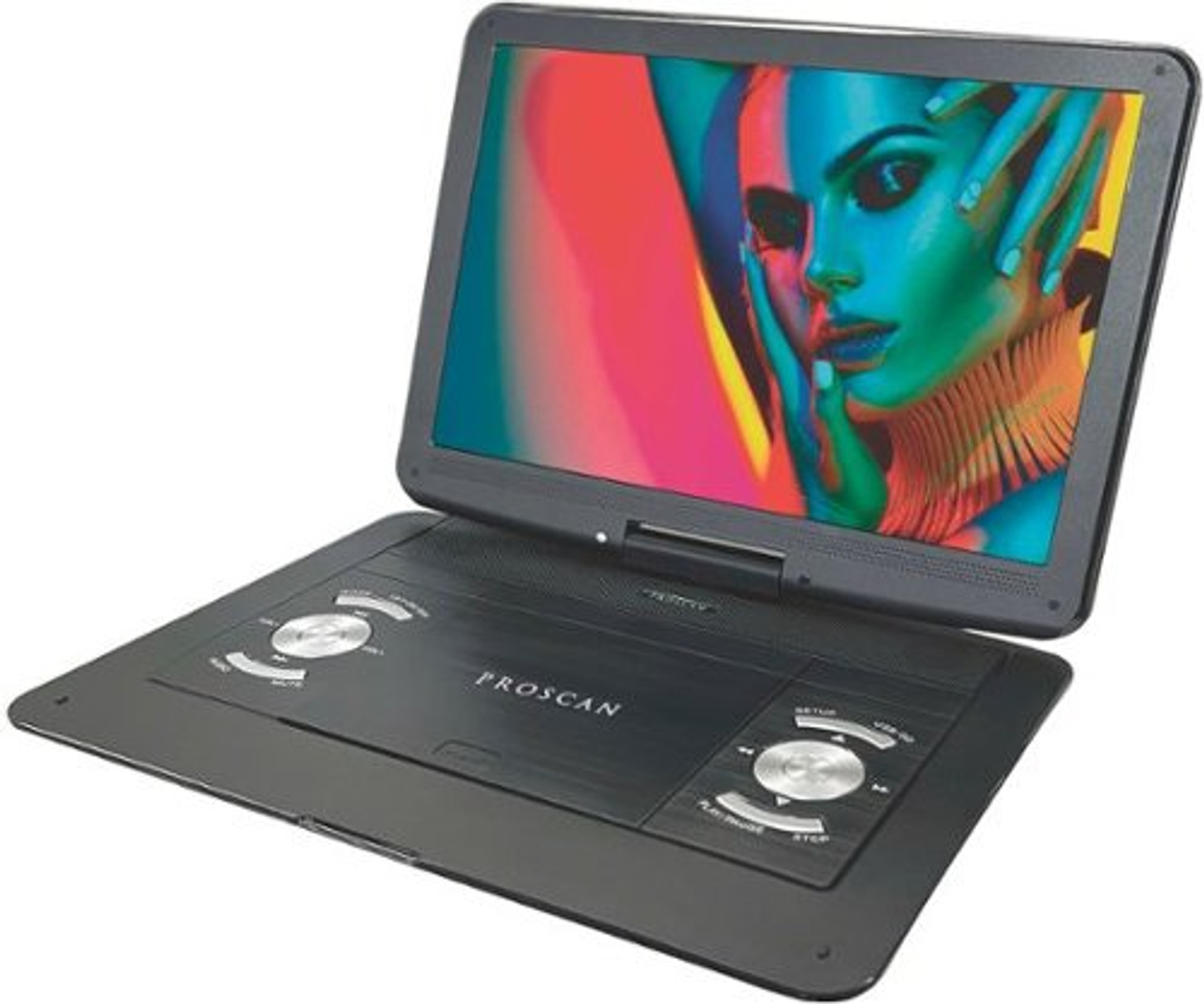 Proscan - 13.3" Portable DVD Player - Black - Black