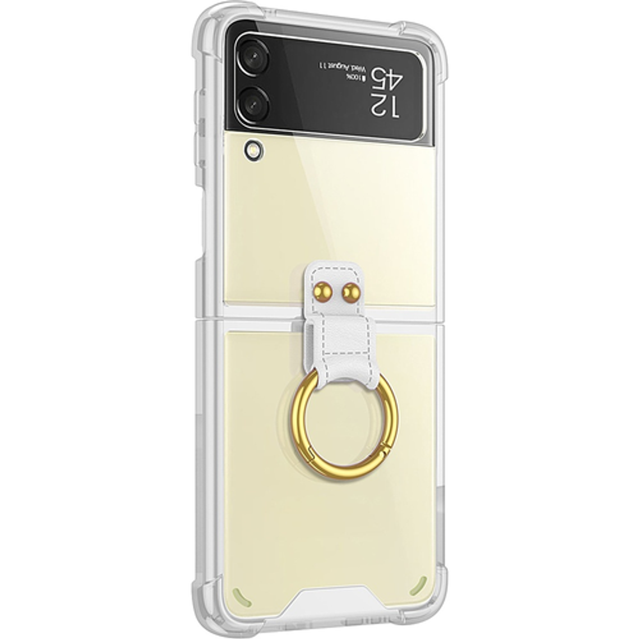 SaharaCase - Hybrid-Flex Hard Shell with Ring Case for Samsung Galaxy Z Flip4 - Clear