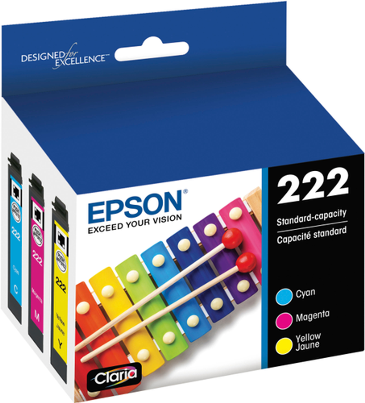 Epson - T222 Color Combo Ink Cart, Std Cap