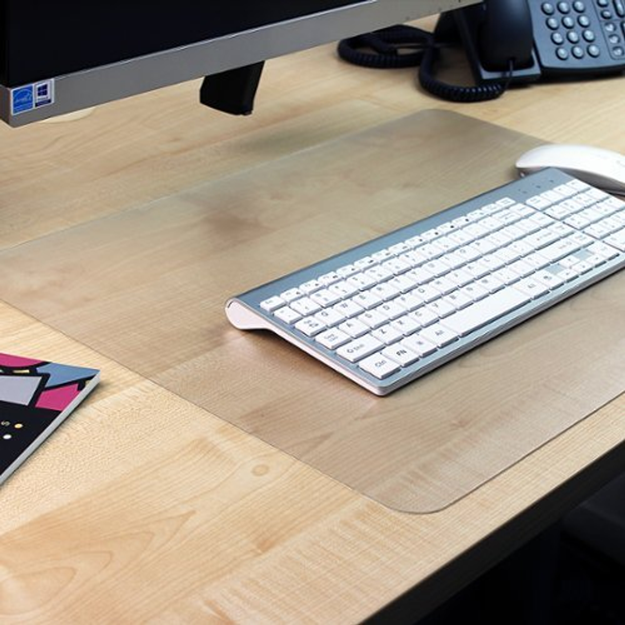 Floortex - Desktex® Polycarbonate Rectangular Desk Pad with Anti-Slip Backing - 35" x 71" - Clear