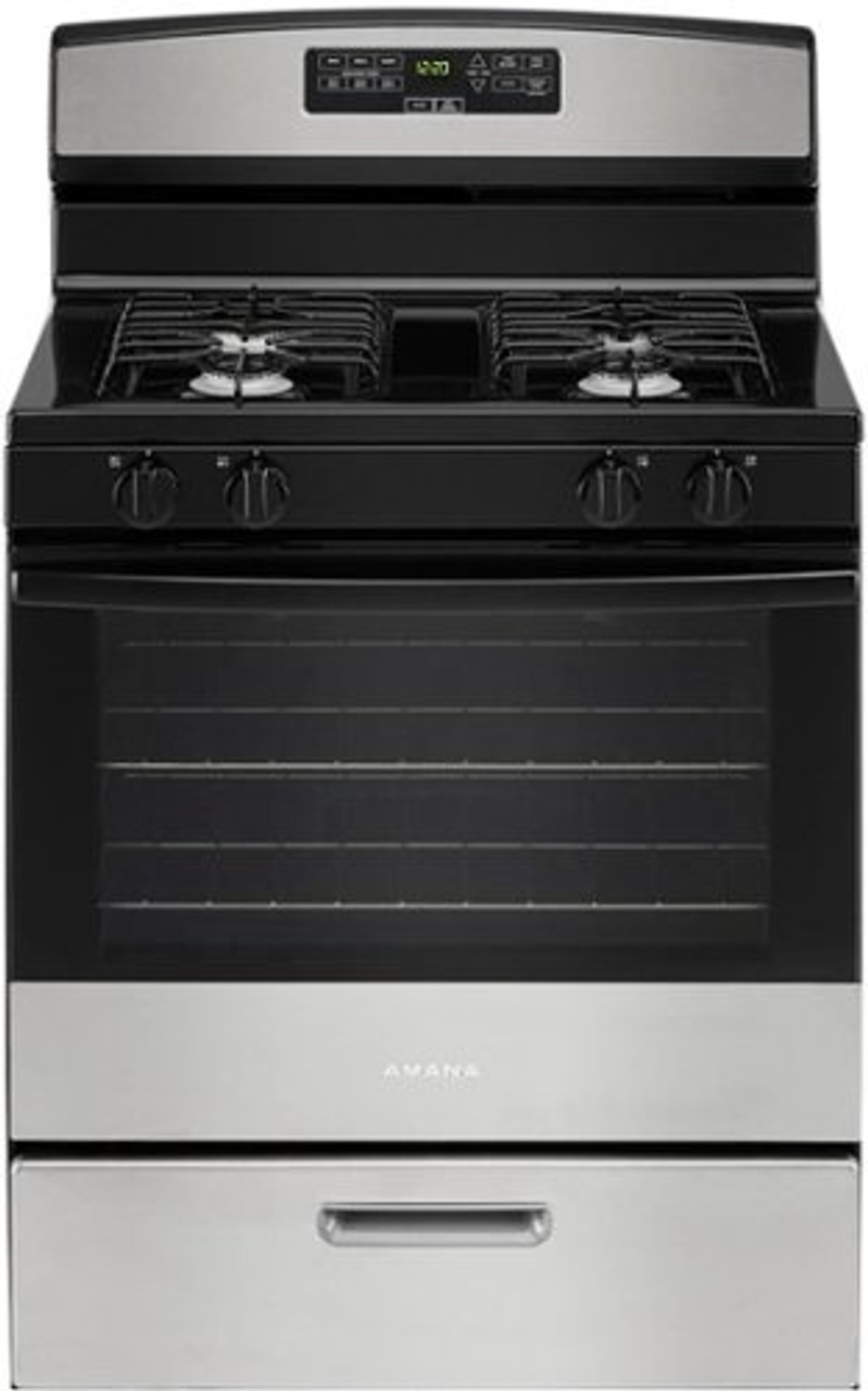 Amana - 5.1 Cu. Ft. Freestanding Gas Range with Bake Assist Temps - Stainless steel