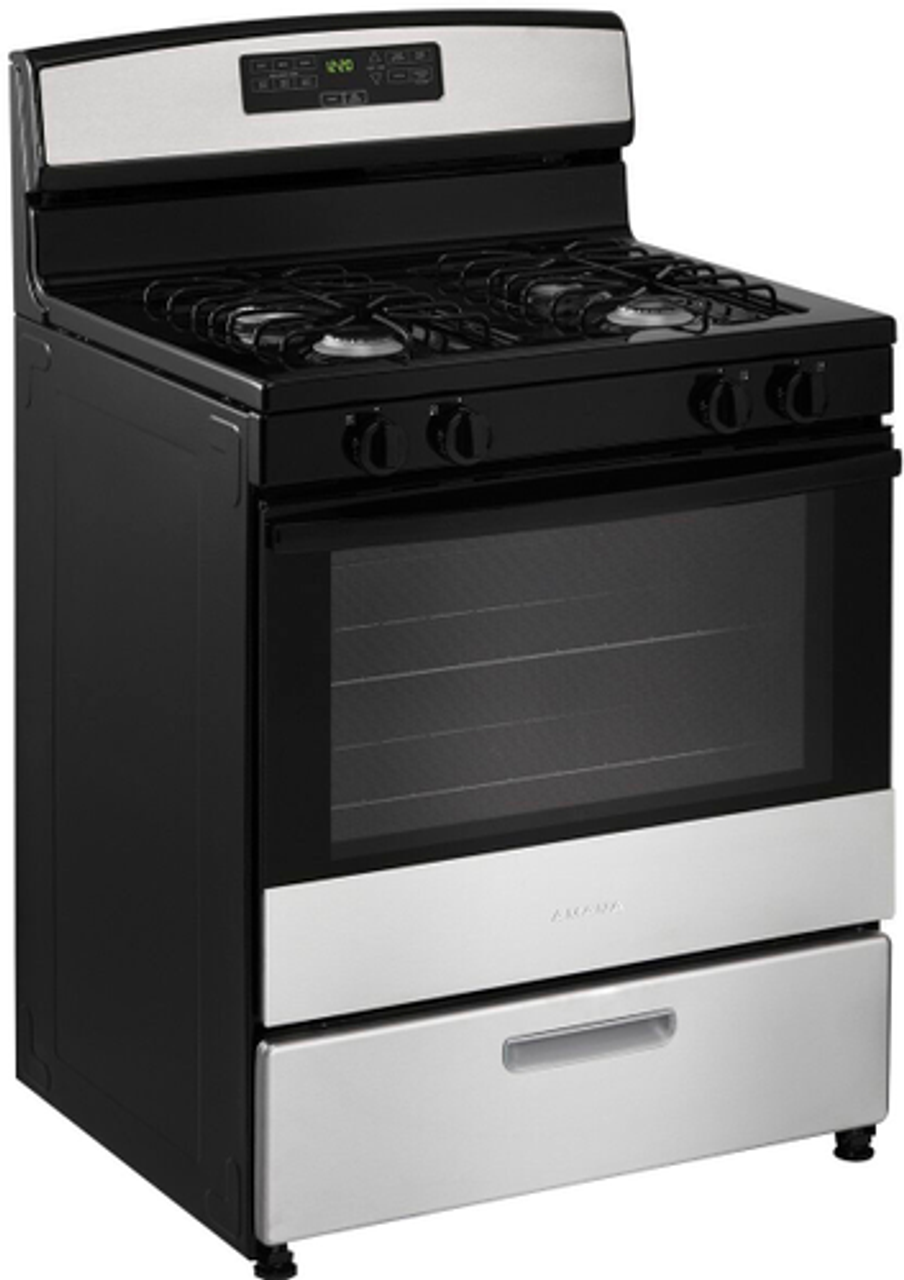 Amana - 5.1 Cu. Ft. Freestanding Gas Range with Bake Assist Temps - Stainless steel