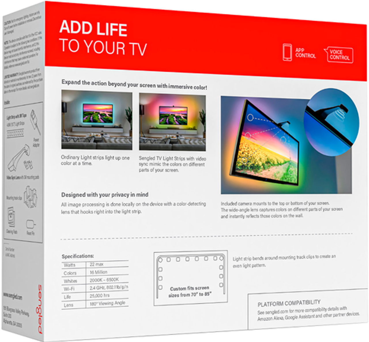 Sengled - Video Sync WiFI TV Strip - Multicolor