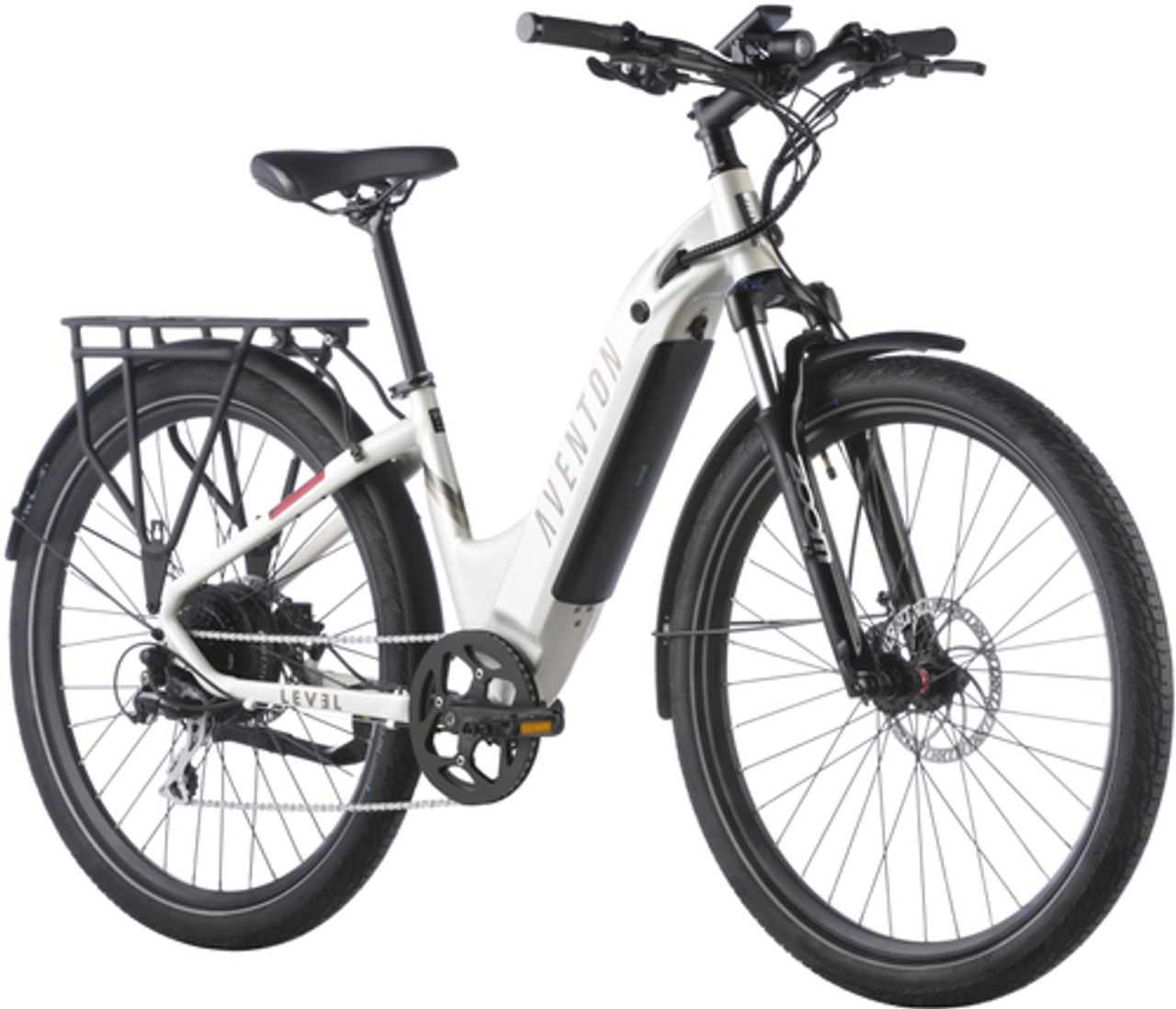 Aventon - Level.2 Commuter Step-Through eBike w/ up to 60 miles Max Operating Range and 28 MPH Max Speed - Polar White