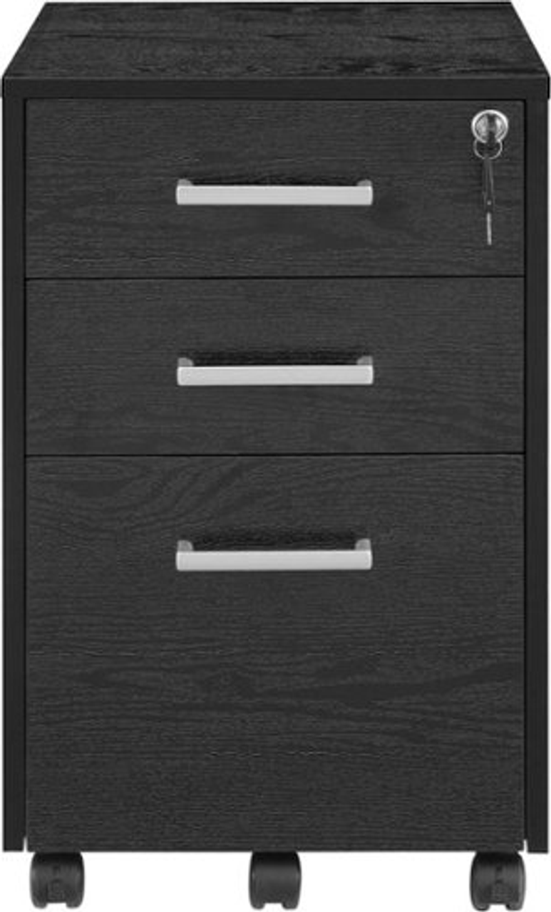 Insignia™ - 3-Drawer File Cabinet - Black