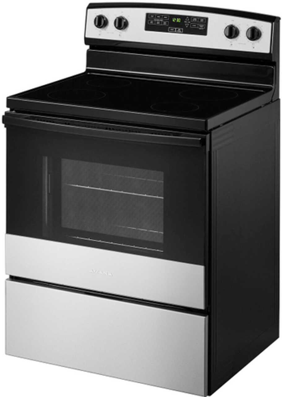 Amana - 4.8 Cu. Ft. Freestanding Double Oven Electric Range with Versatile Cooktop - Stainless steel