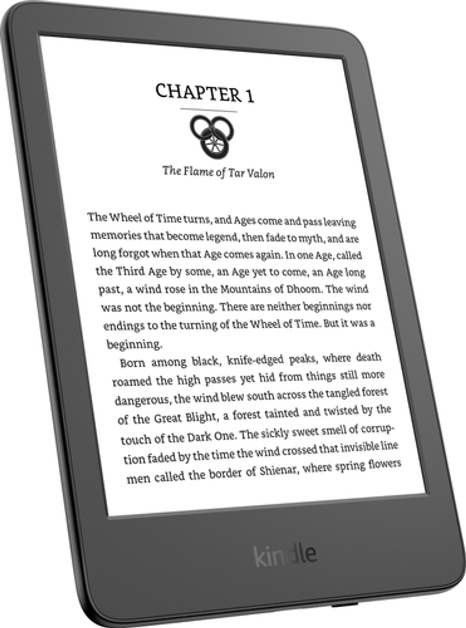 Amazon - Kindle (2022 release) – The lightest & most compact Kindle, with a 6” 300 ppi high-resolution display & 2x the storage - 2022 - Black