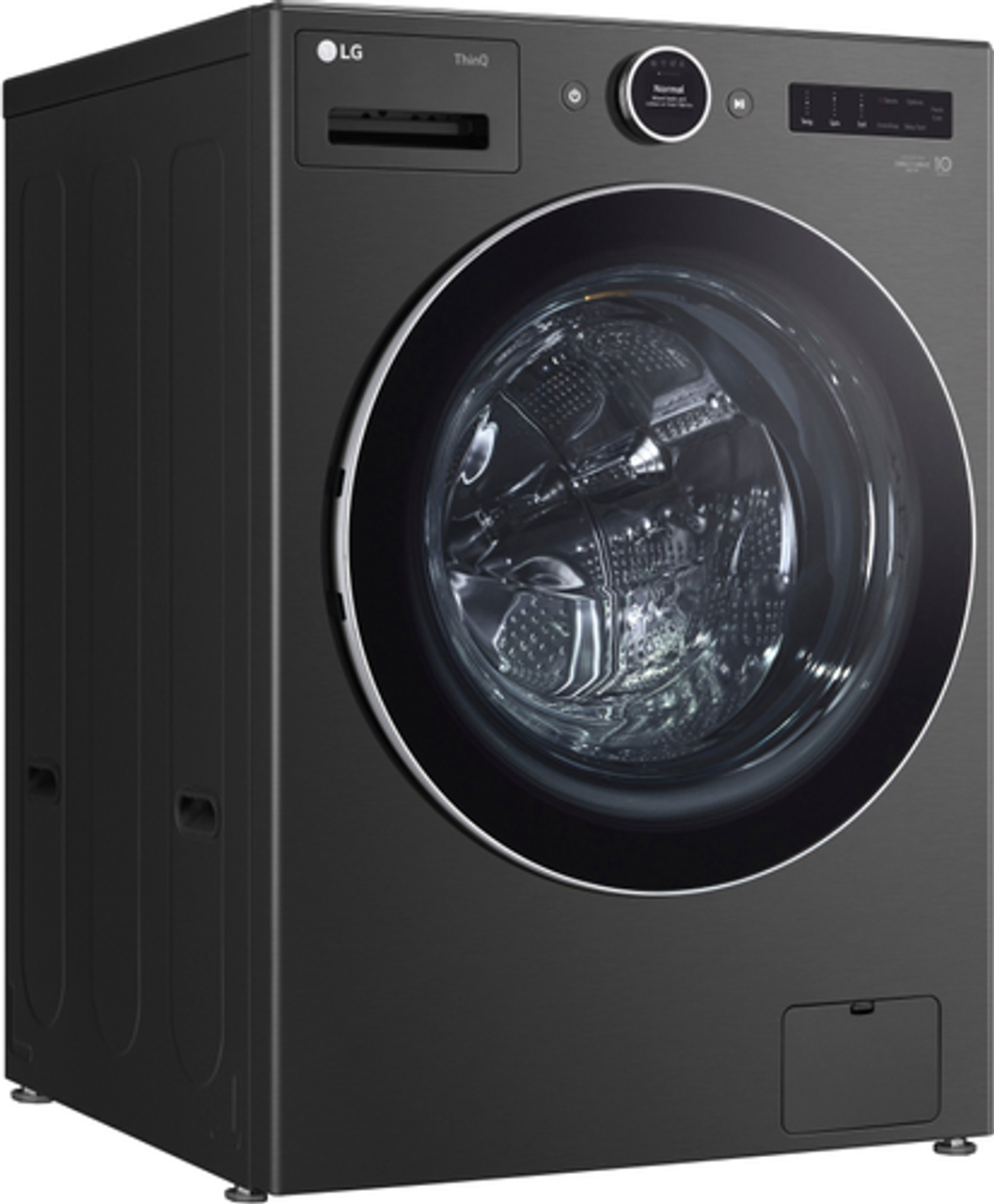 LG - 5.0 Cu Ft TurboWash 360 Front Load Washer - Black steel