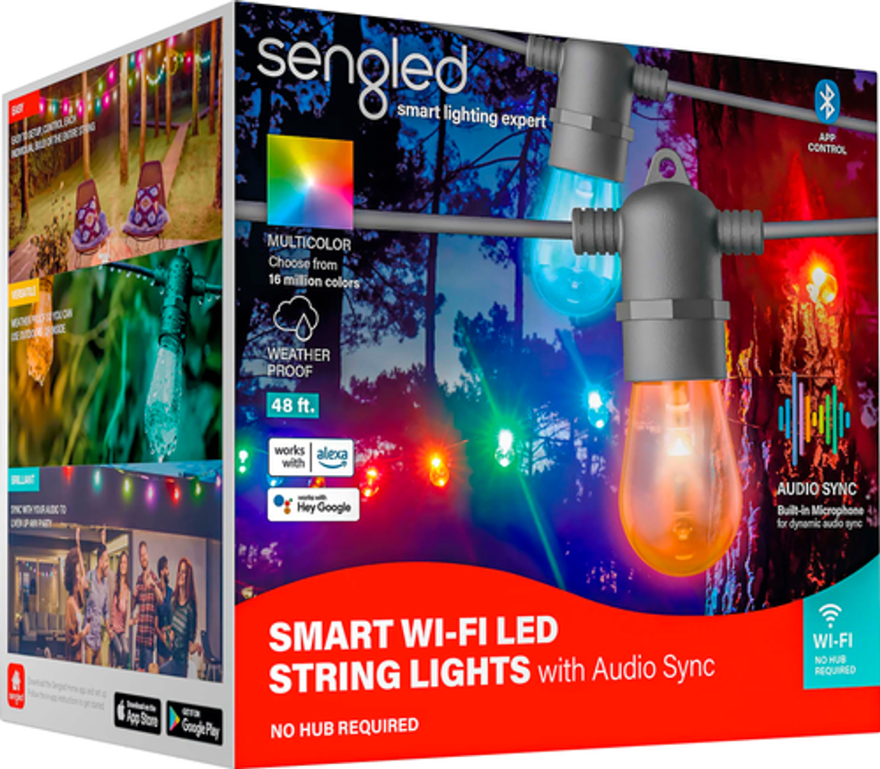 Sengled - Multicolor 48FT String Lights with Audio Sync - Multicolor