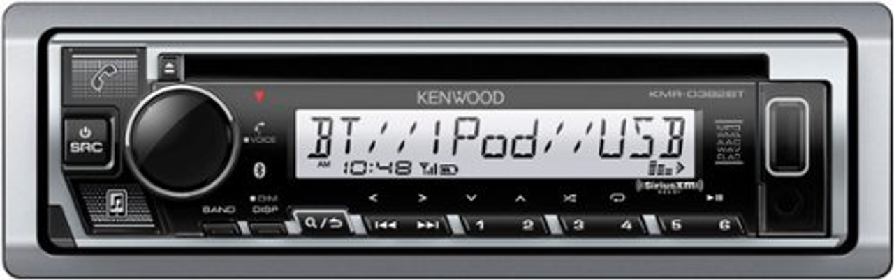 Kenwood - Marine/Motrosports CD/DM Receiver - Built-in Bluetooth - Satellite Radio-Ready with Detachable Faceplate - Silver