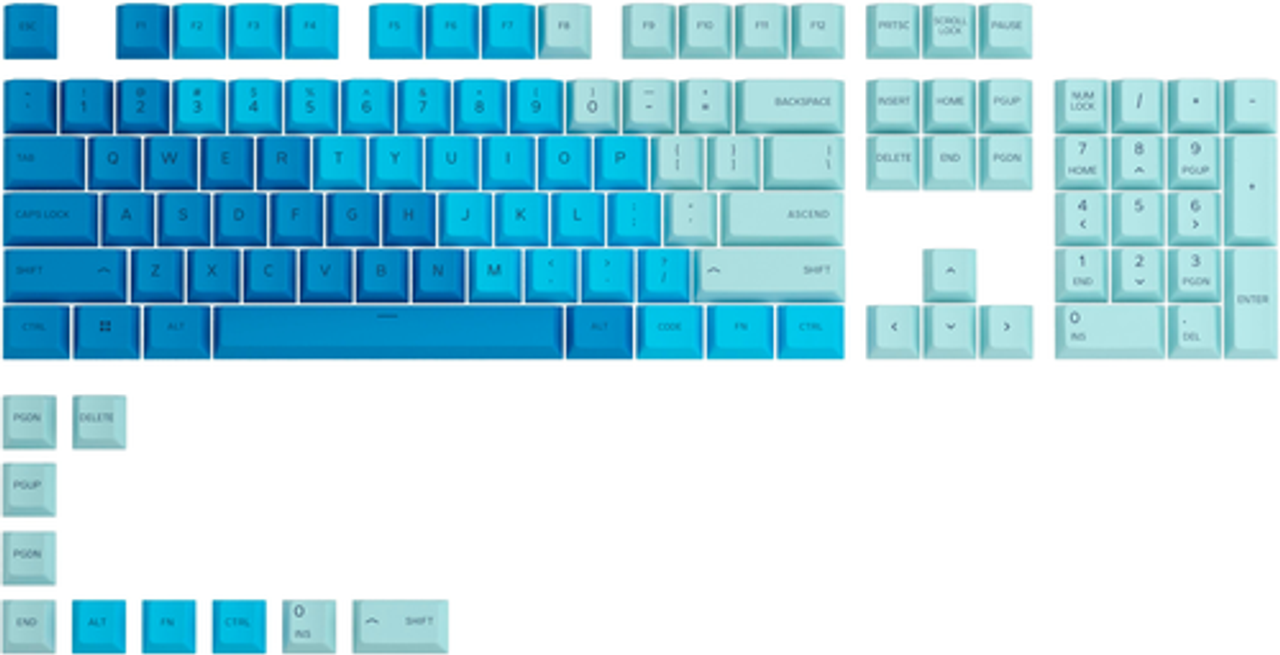 Glorious - GPBT Dye Sublimated Keycaps 114 Keycap Set for 100% 85% 80% TKL 60% Compact 75% Mechanical Keyboards