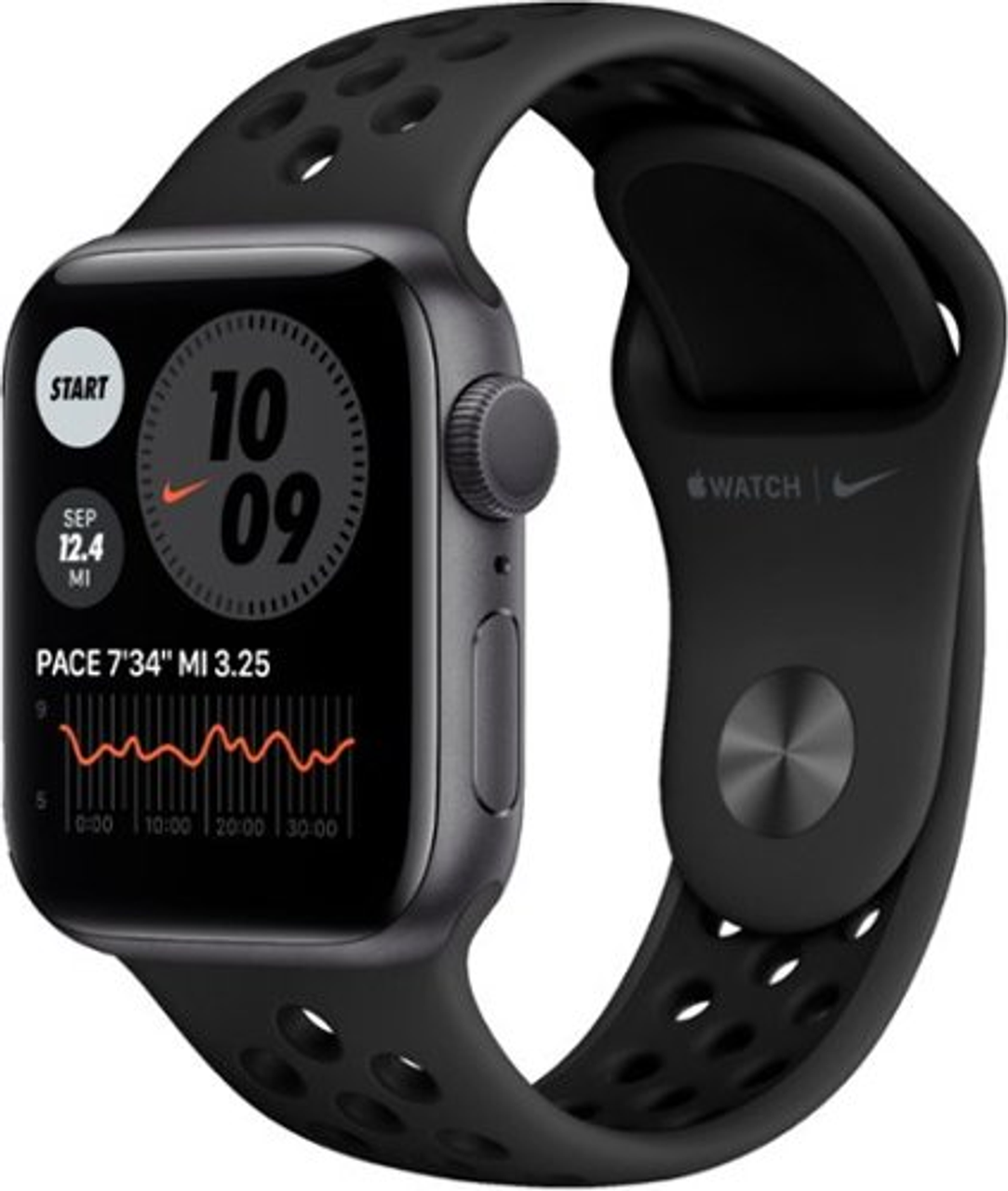 Refurbished Apple Watch Nike Series 6 (GPS) 40mm Space Gray Aluminum Case with Anthracite/Black Nike Sport Band - Space Gray