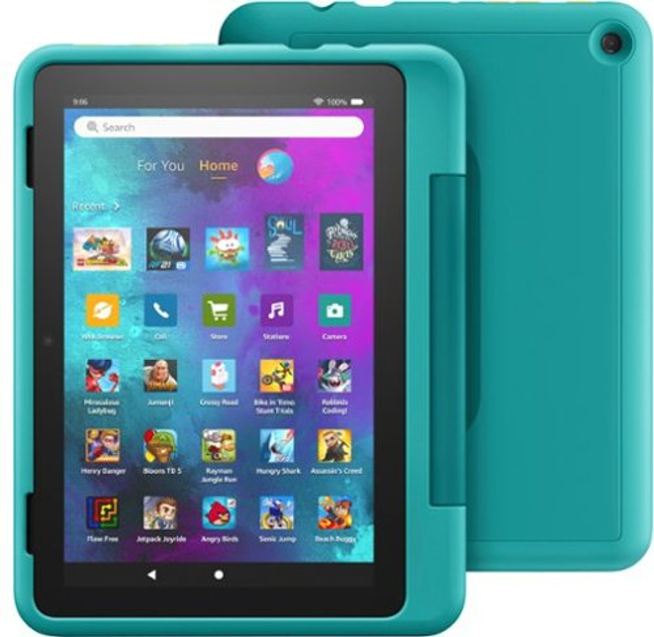 Amazon - Fire HD 8 Kids Pro tablet, 8" HD display, ages 6-12, 30% faster processor, Kid-Friendly Case, 32 GB, (2022 release) - Hello Teal