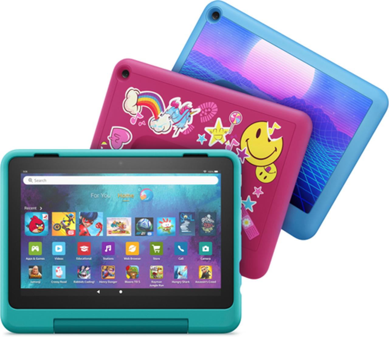 Amazon - Fire HD 8 Kids Pro tablet, 8" HD display, ages 6-12, 30% faster processor, Kid-Friendly Case, 32 GB, (2022 release) - Hello Teal