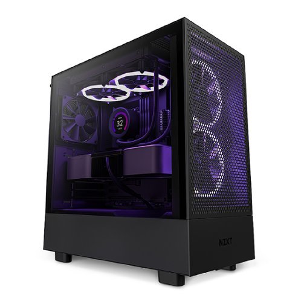 NZXT - H5 Flow Mid-Tower ATX Case Black - Black