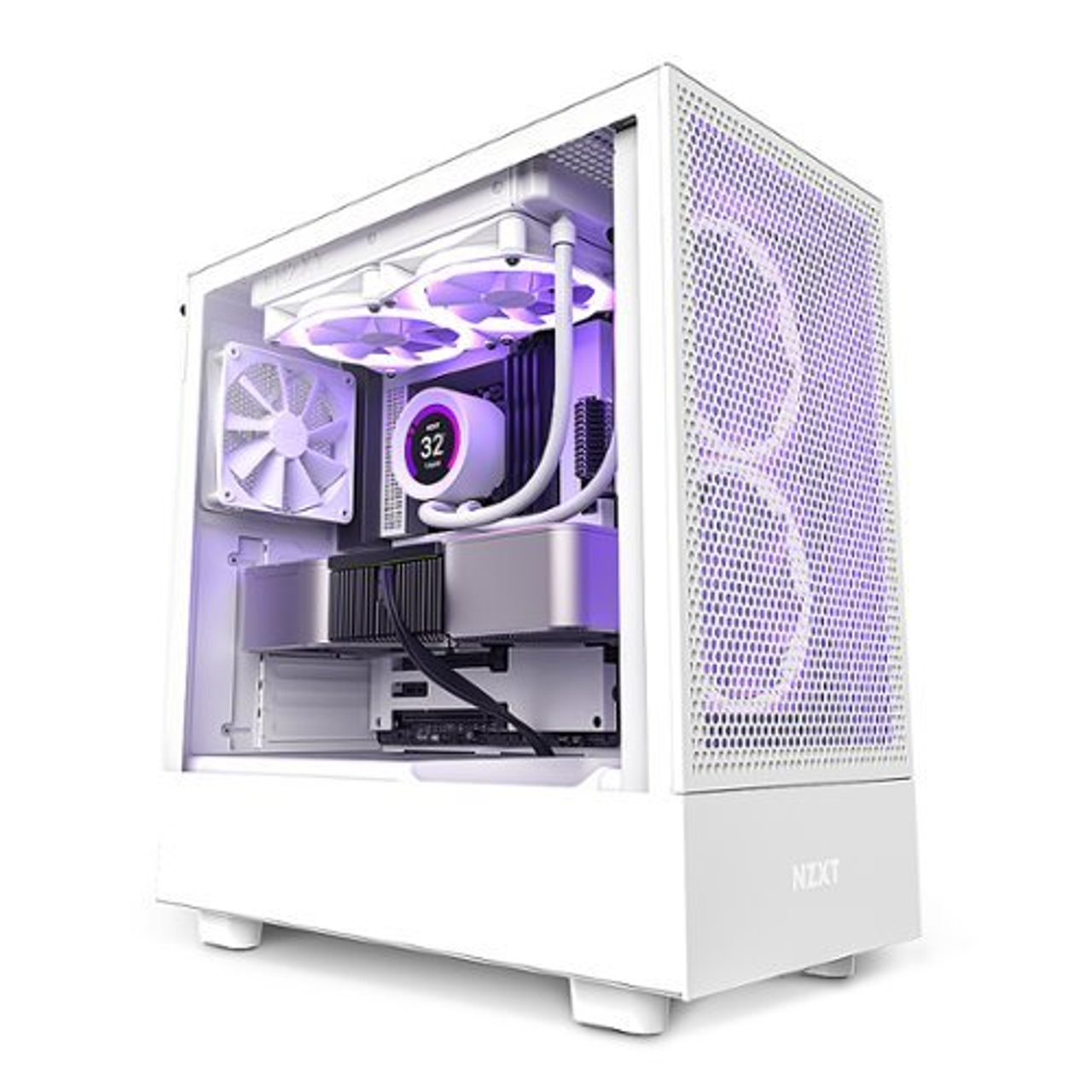 NZXT - H5 Flow Mid-Tower ATX Case White - White