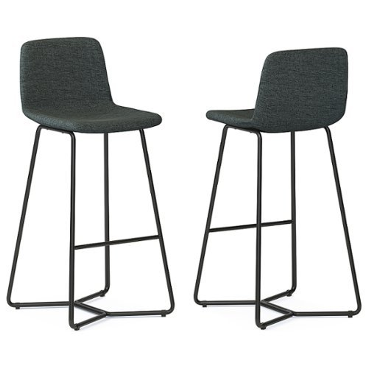 Simpli Home - Wilcox Bar Stool (Set of 2) - Charcoal Grey