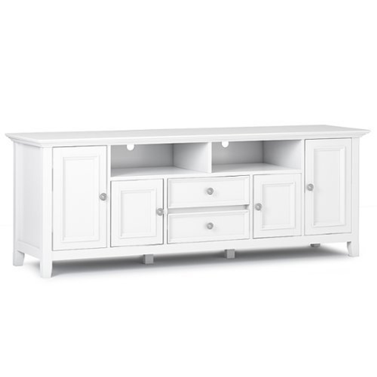 Simpli Home - Amherst 72 inch Wide TV Media Stand - White