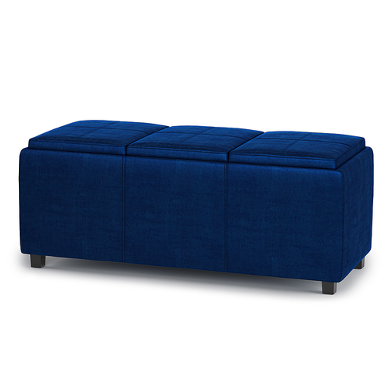 Simpli Home - Avalon Storage Ottoman - Blue