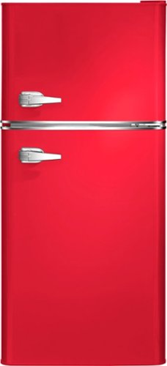 Insignia™ - 4.5 Cu. Ft. Retro Mini Fridge with Top Freezer - Red