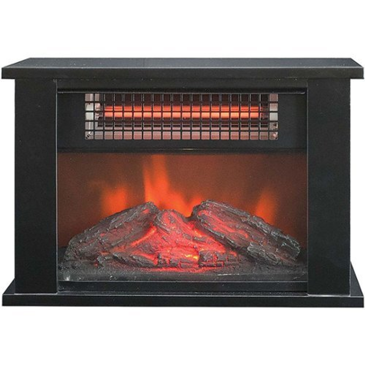 Lifesmart - 1000W Tabletop Infrared Fireplace Space Heater - Black