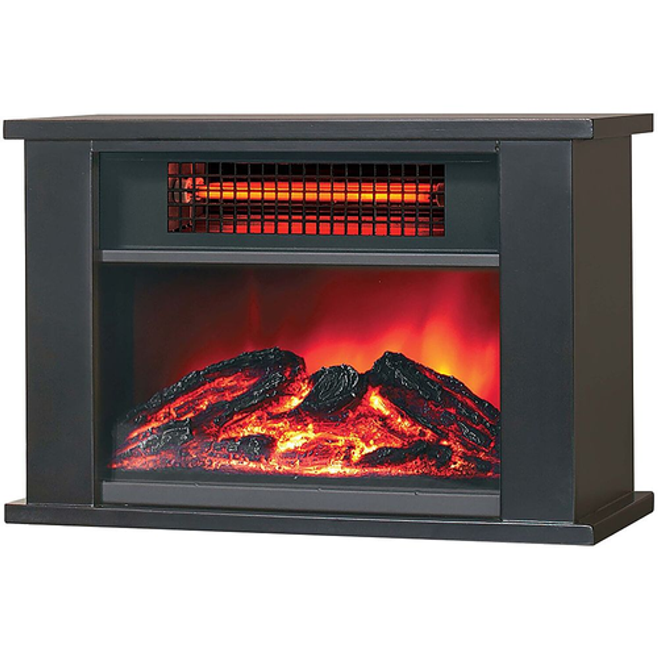 Lifesmart - 1000W Tabletop Infrared Fireplace Space Heater - Black
