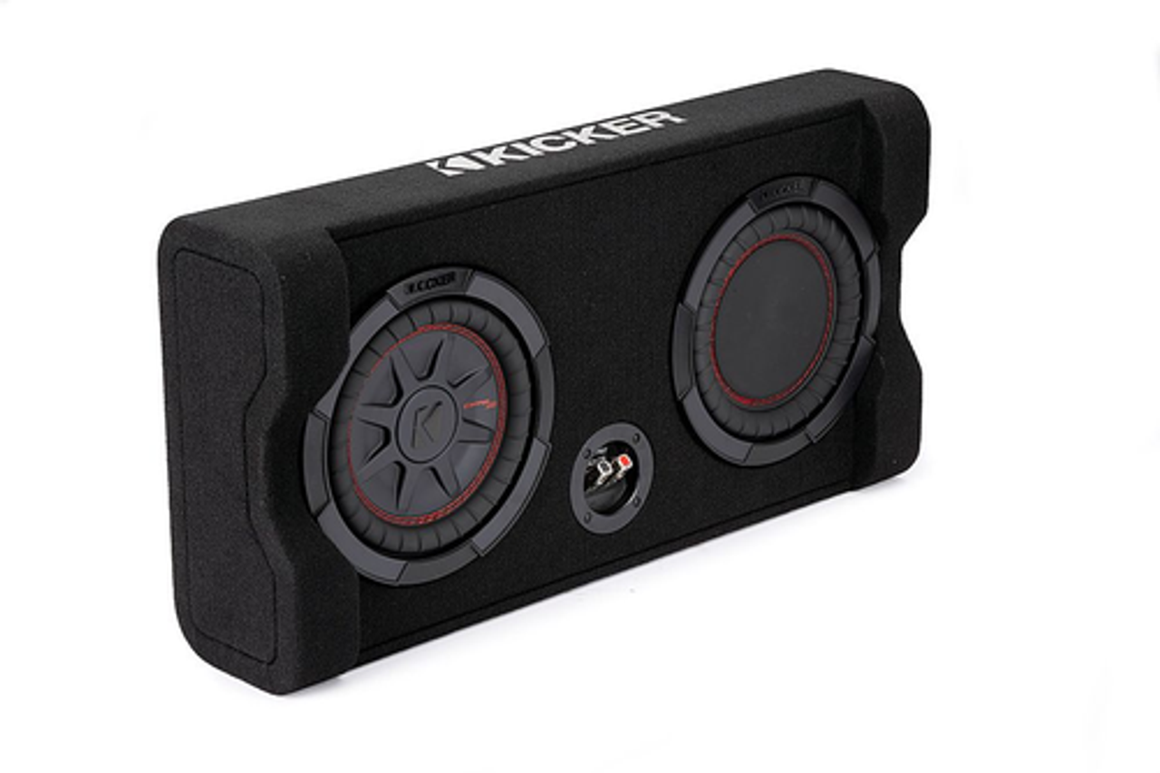 KICKER - CompRT Down-Firing 8” 2-Ohm Loaded Subwoofer Enclosure - Black