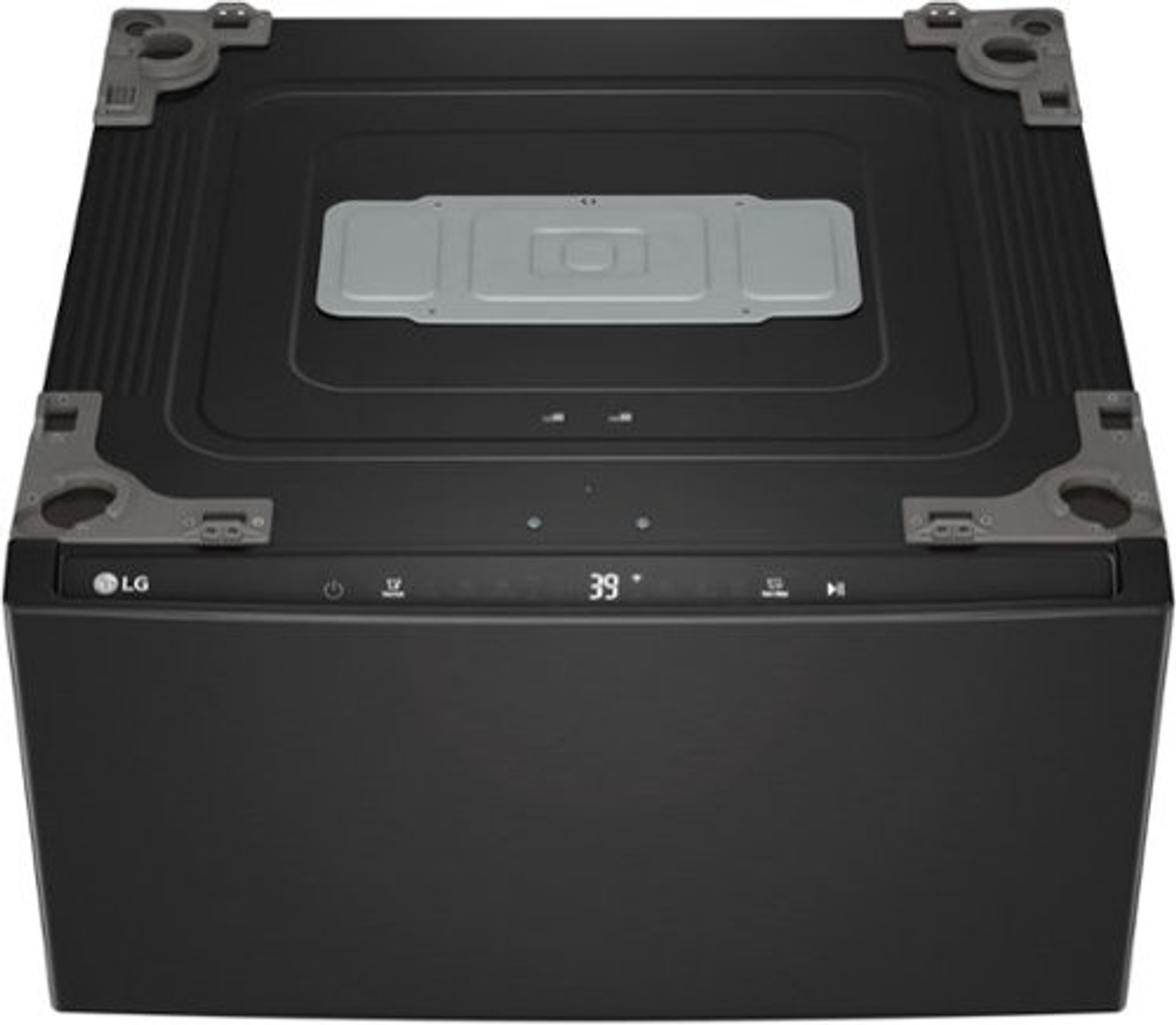 LG - SideKick 1.0 Cu. Ft. High-Efficiency Smart Top Load Pedestal Washer - Black steel
