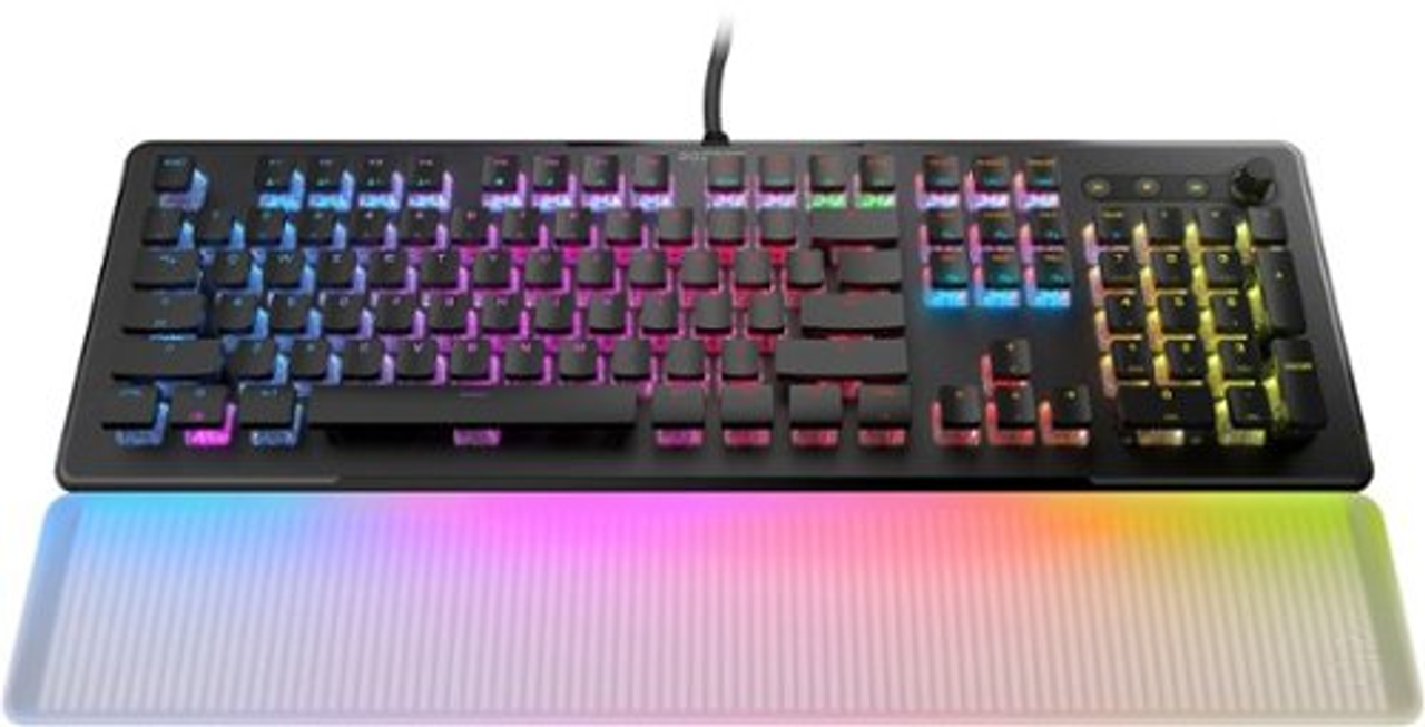 ROCCAT - Vulcan II Max Full-size Gaming Keyboard with Linear Optical Titan Switch, RGB Lighting, Aluminum Top Plate and Palm Rest - Black