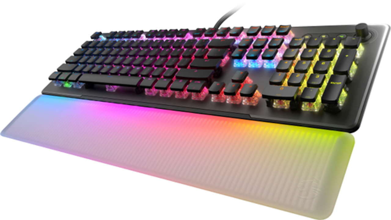 ROCCAT - Vulcan II Max Full-size Gaming Keyboard with Linear Optical Titan Switch, RGB Lighting, Aluminum Top Plate and Palm Rest - Black