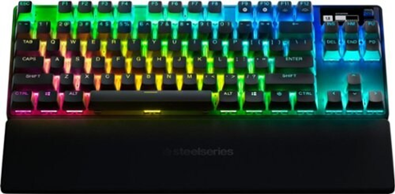 SteelSeries - Apex Pro 2023 TKL Wireless Mechanical OmniPoint Adjustable Actuation Switch Gaming Keyboard with RGB Backlighting - Black