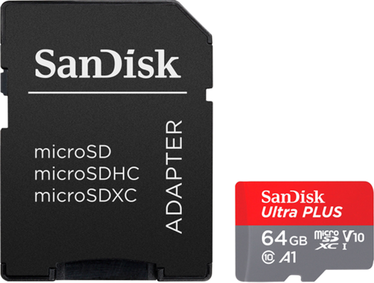 SanDisk - Ultra PLUS 64GB microSDXC UHS-I Memory Card