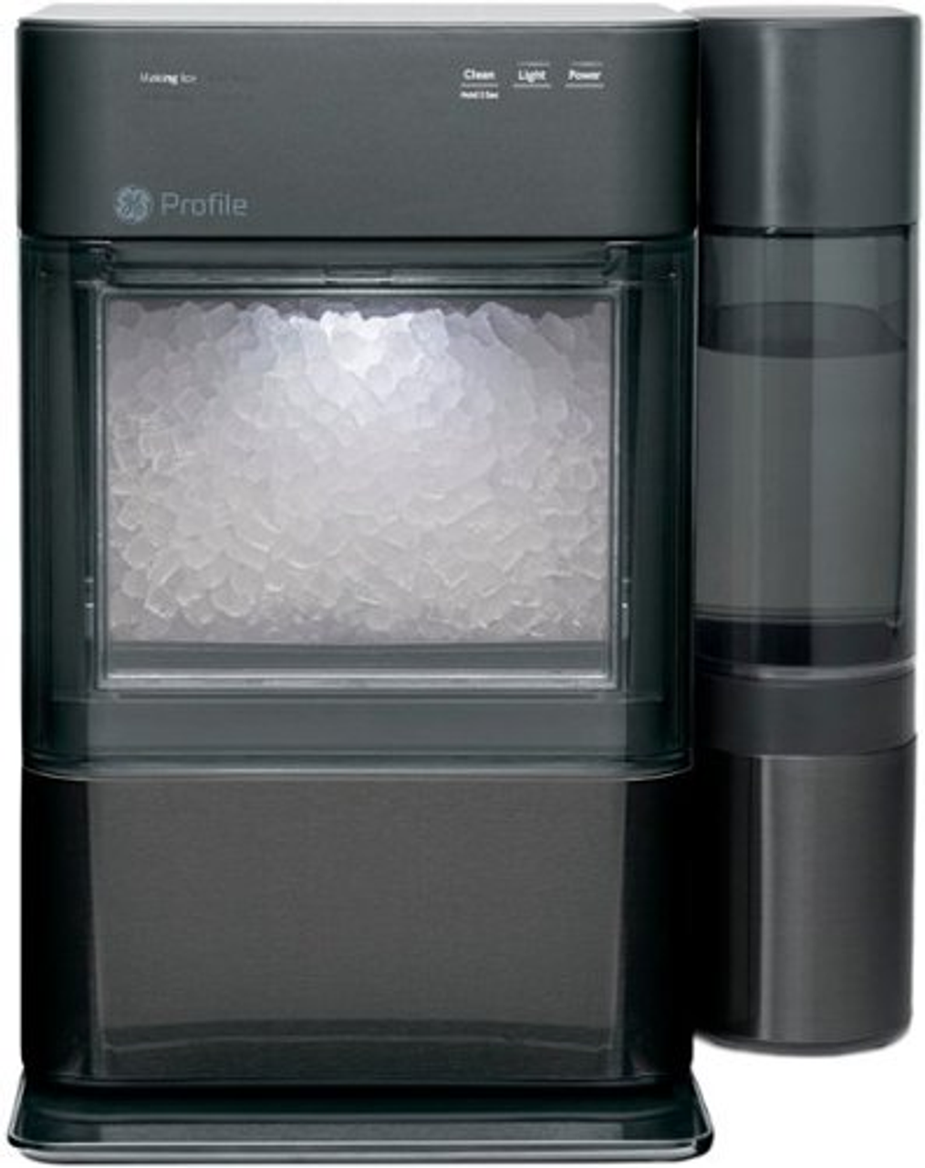 GE Profile - Opal 2.0 24-lb. Portable Ice maker with Nugget Ice Production, XL 1 Gallon Side Tank and Built-in WiFi - Black stainless steel