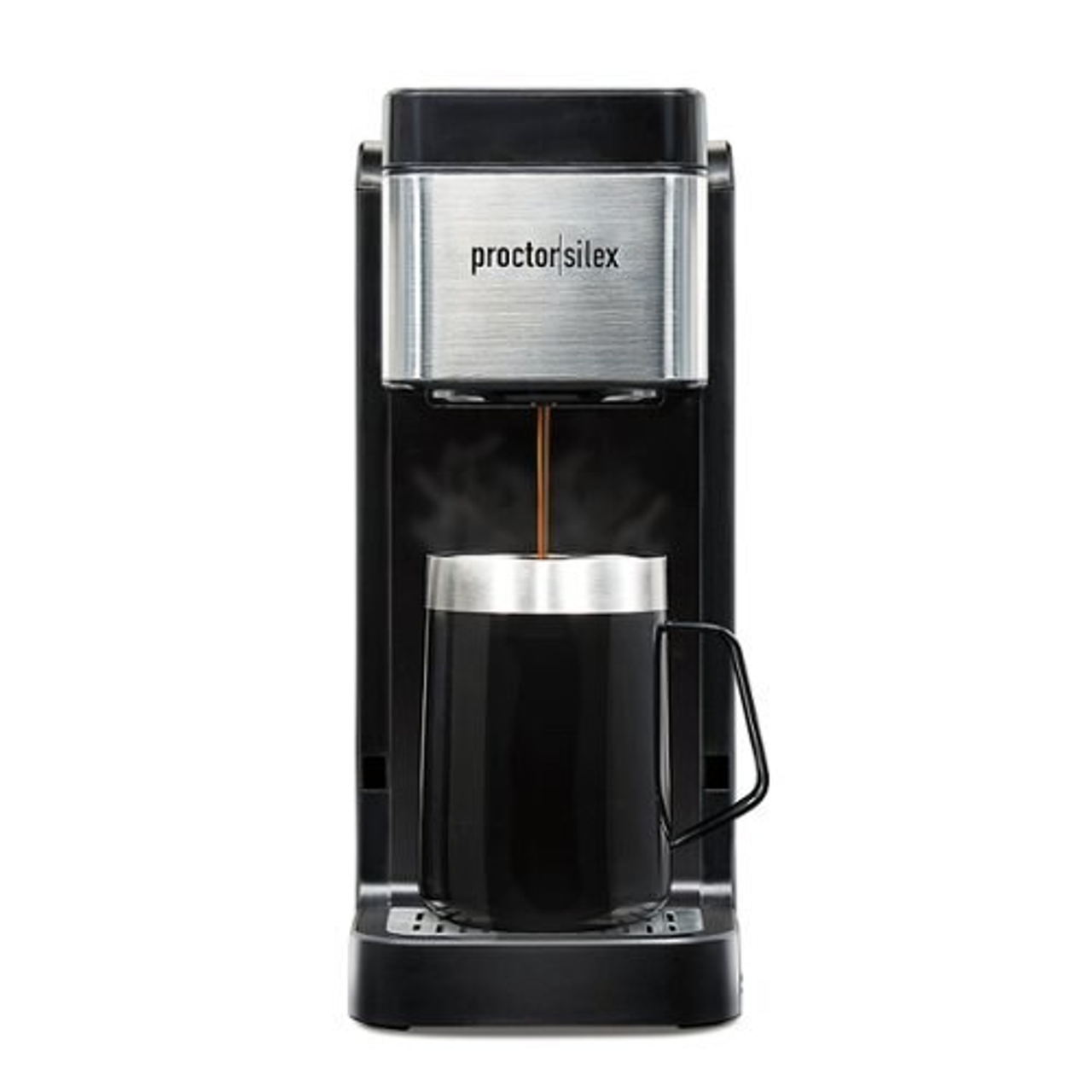 Proctor Silex Single-Serve Coffee Maker with 40 oz. Reservoir, - BLACK