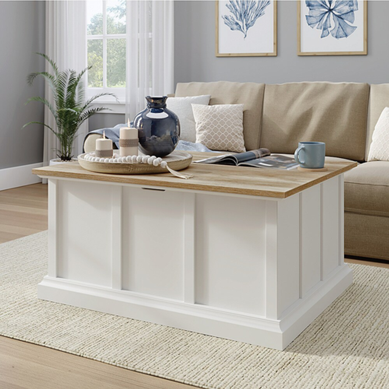 Sauder - Cottage Road Storage Coffee Table White