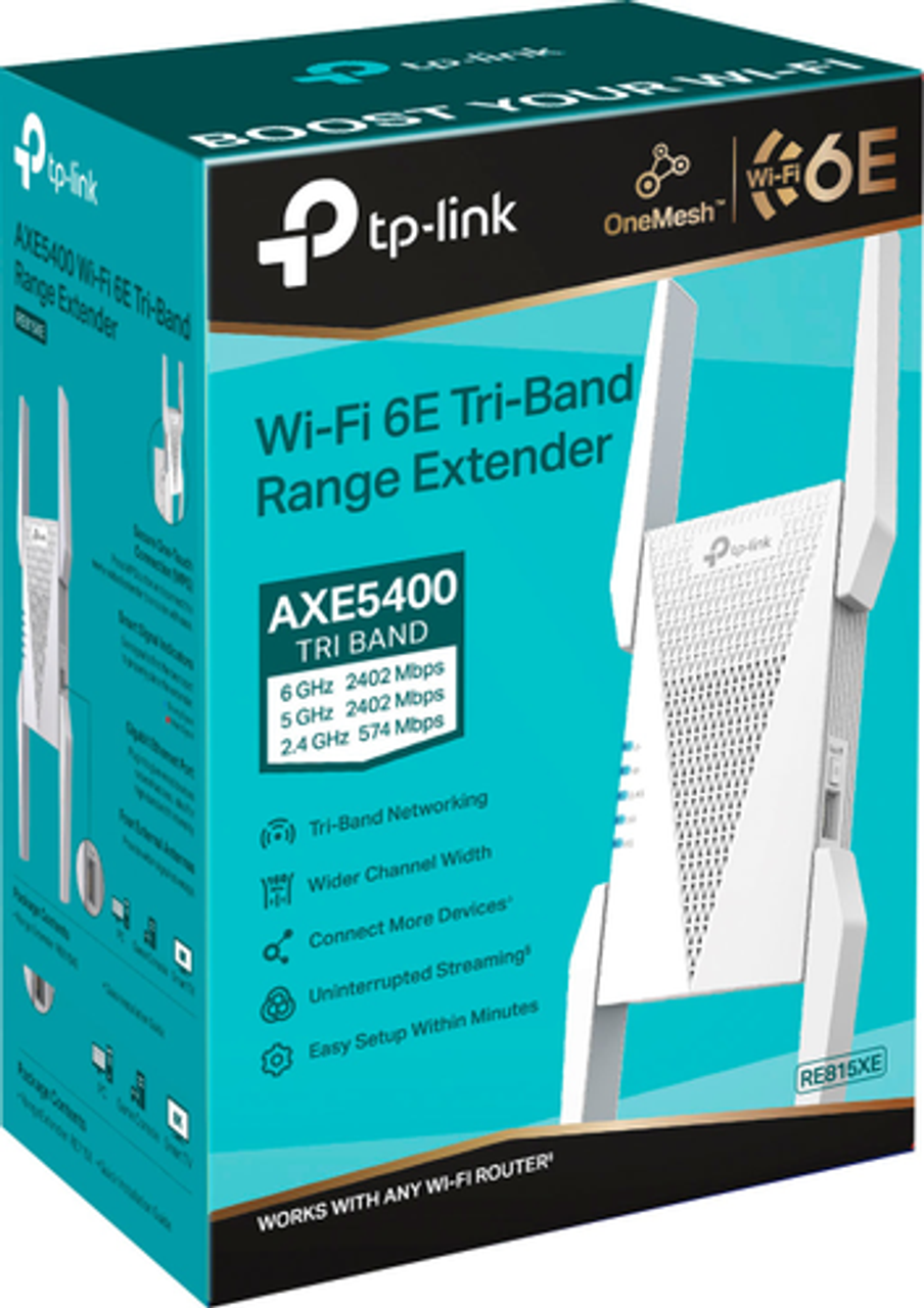 TP-Link - AXE5400 Tri-Band Mesh Wi-Fi 6E Range Extender - White