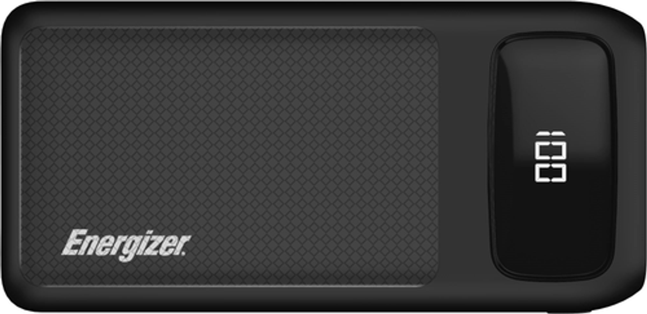 Energizer - MAX 20,000mAh 20W Universal Portable Charger/Power Bank with LCD Display for Apple, Android, & USB Devices - Black