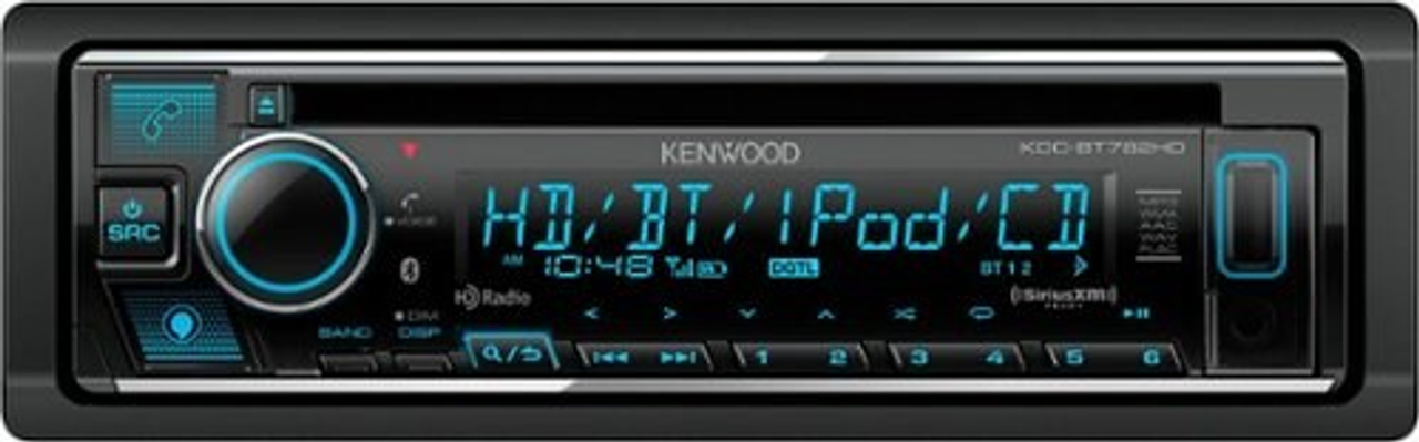 Kenwood - In-Dash CD/DM Receiver - Built-in Bluetooth - Satellite Radio-Ready with Detachable Faceplate - Black