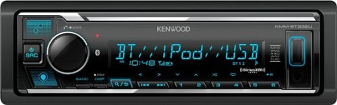 Kenwood - In-Dash Digital Media Receiver - Built-in Bluetooth - Satellite Radio-ready with Alexa Built-in Voice control - Black