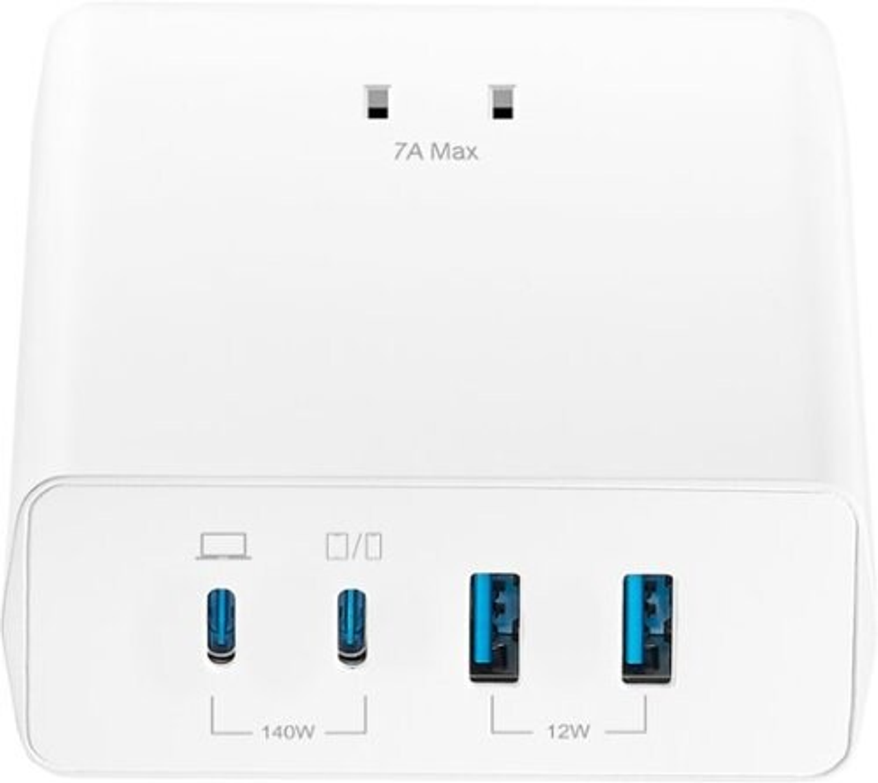 Insignia™ - 140W 4-Port USB and USB-C Desktop Charger Kit for MacBook Pro 16” and More - White