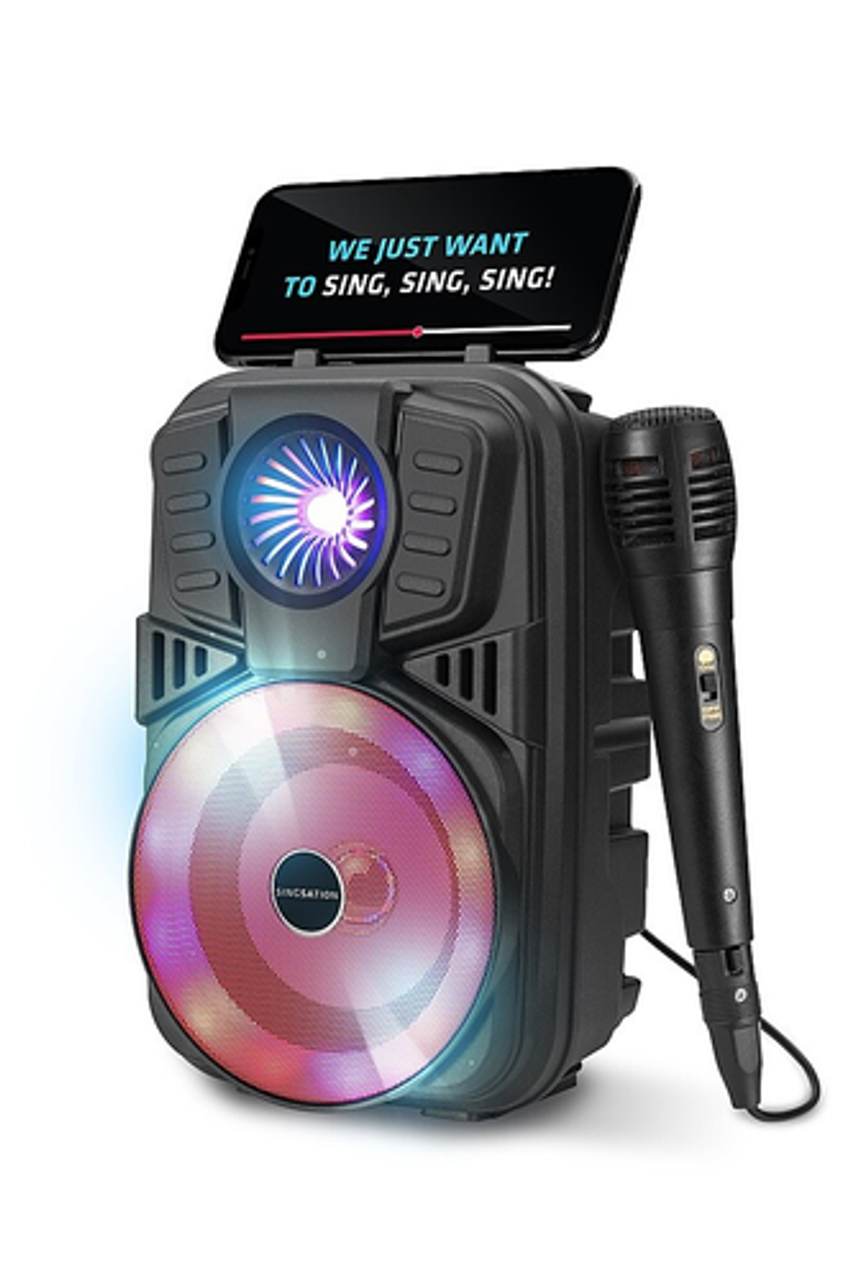 Singsation - PARTY VIBE Rechargeable All-in-One Karaoke Party System - Black