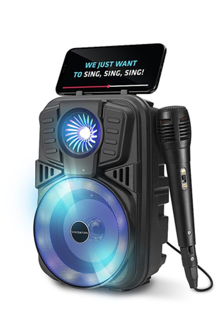 Singsation - PARTY VIBE Rechargeable All-in-One Karaoke Party System - Black