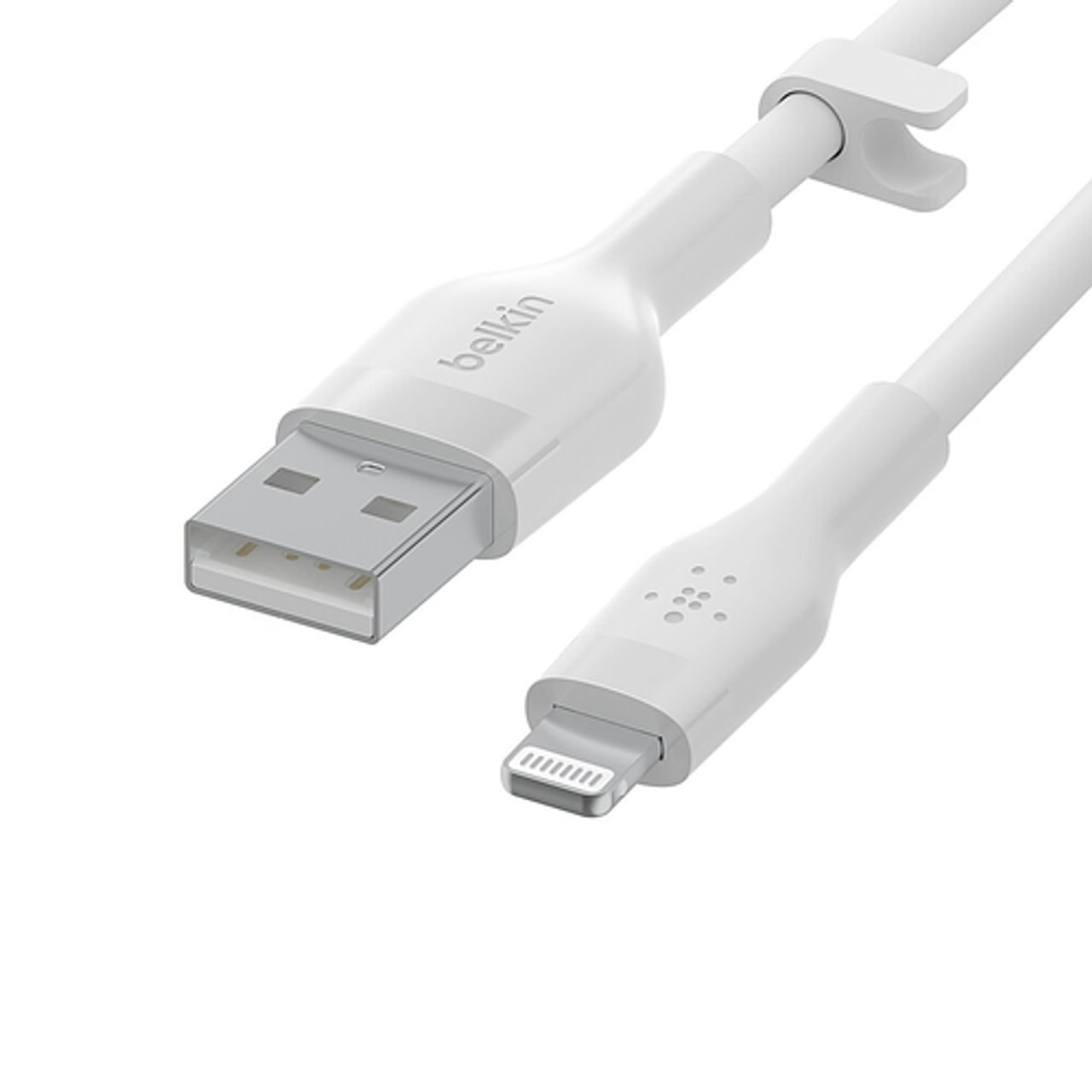Belkin - BOOSTCHARGE Flex USB-A Cable with Lightning Connector - White