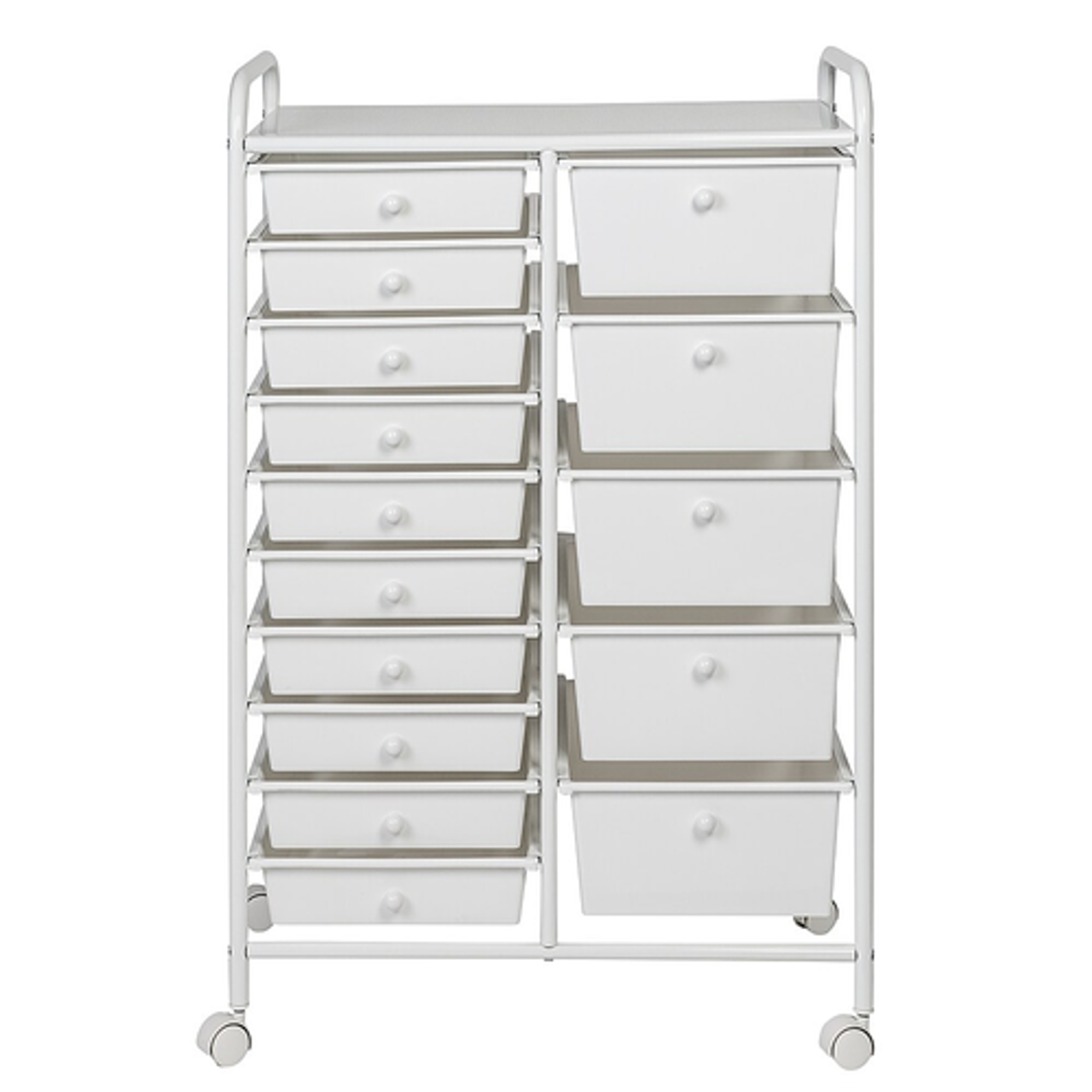 Honey-Can-Do - 15-Drawer Metal Rolling Storage Cart - White