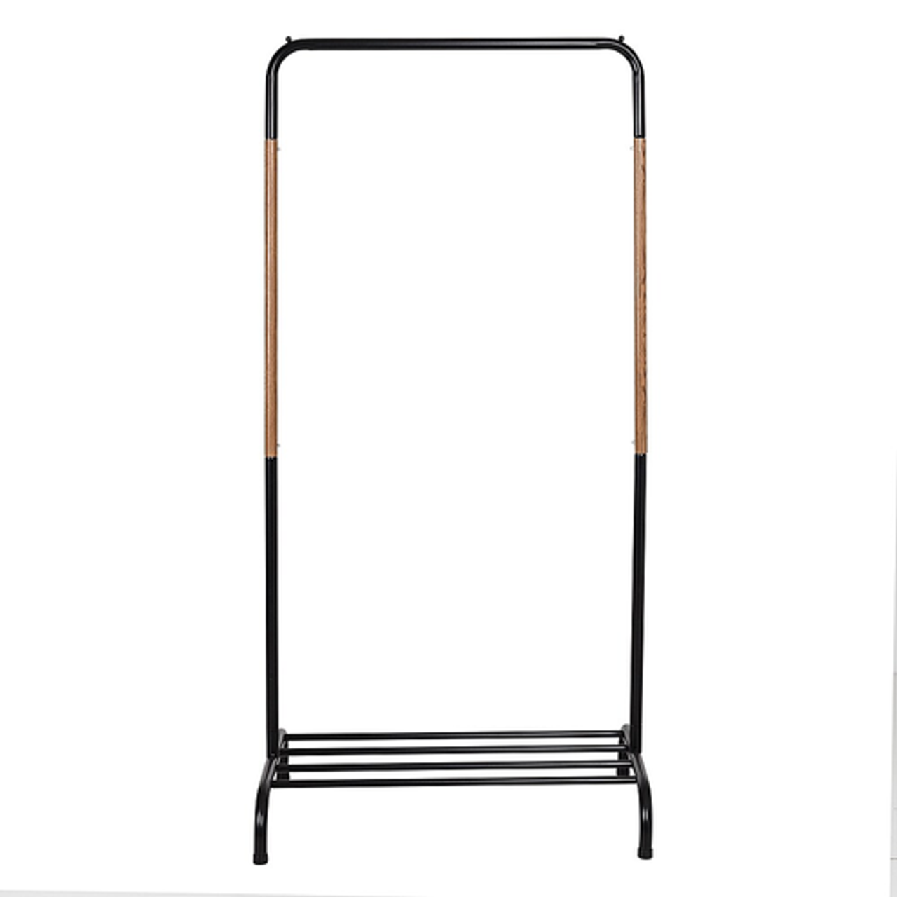 Honey-Can-Do - Single Garment Rack with Shoe Shelf and Hanging Bar for Clothes - Black