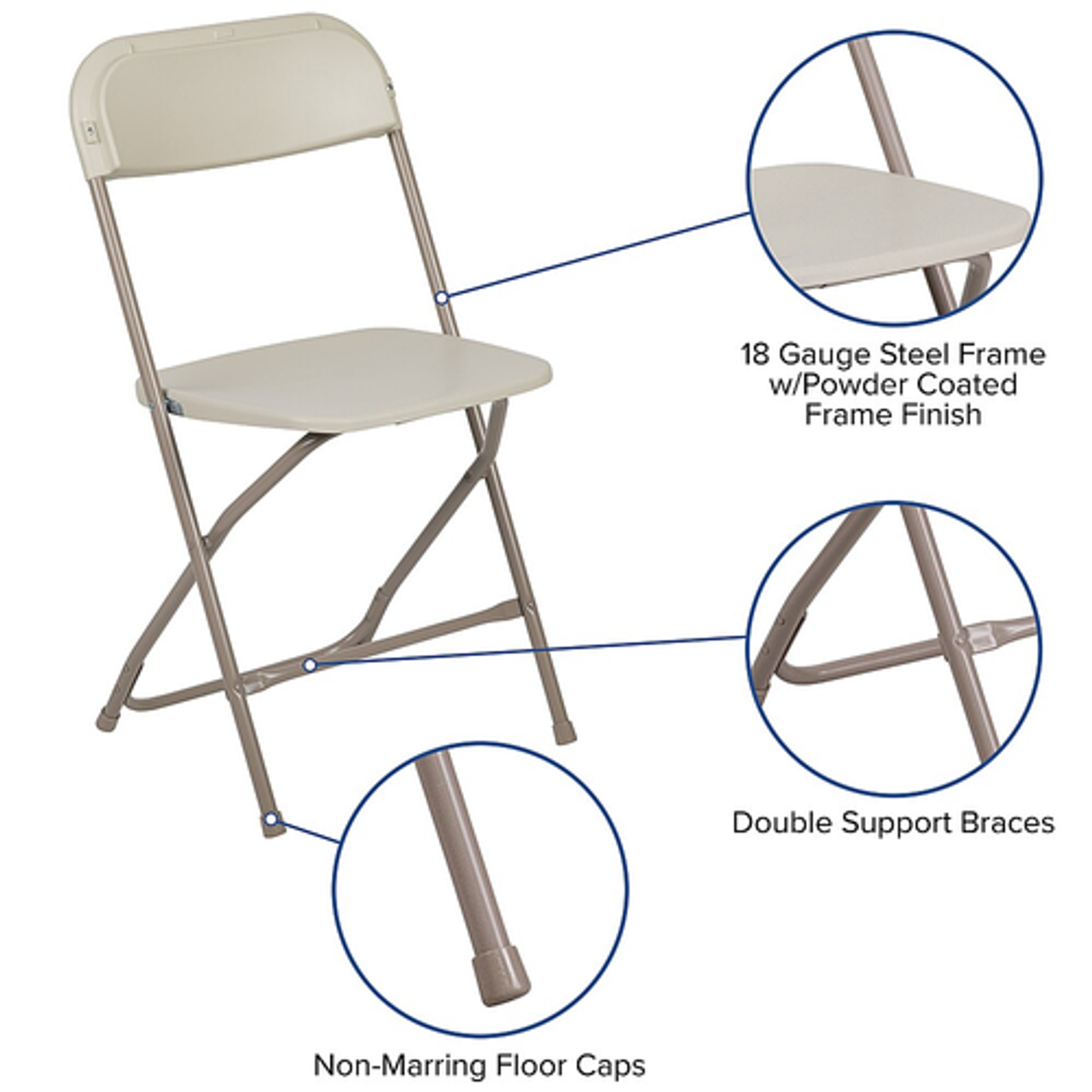 Flash Furniture - Hercules Folding Chair - Beige
