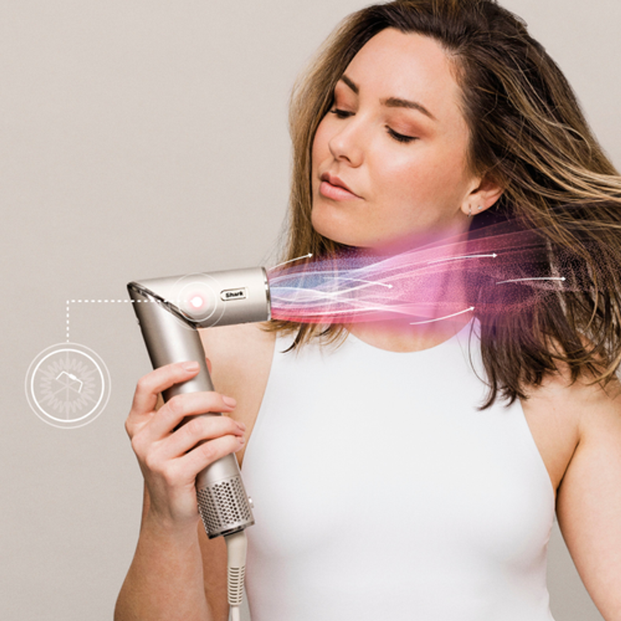 Shark - FlexStyle Air Styling & Drying System, Powerful Hair Blow Dryer and Multi-Styler - Stone