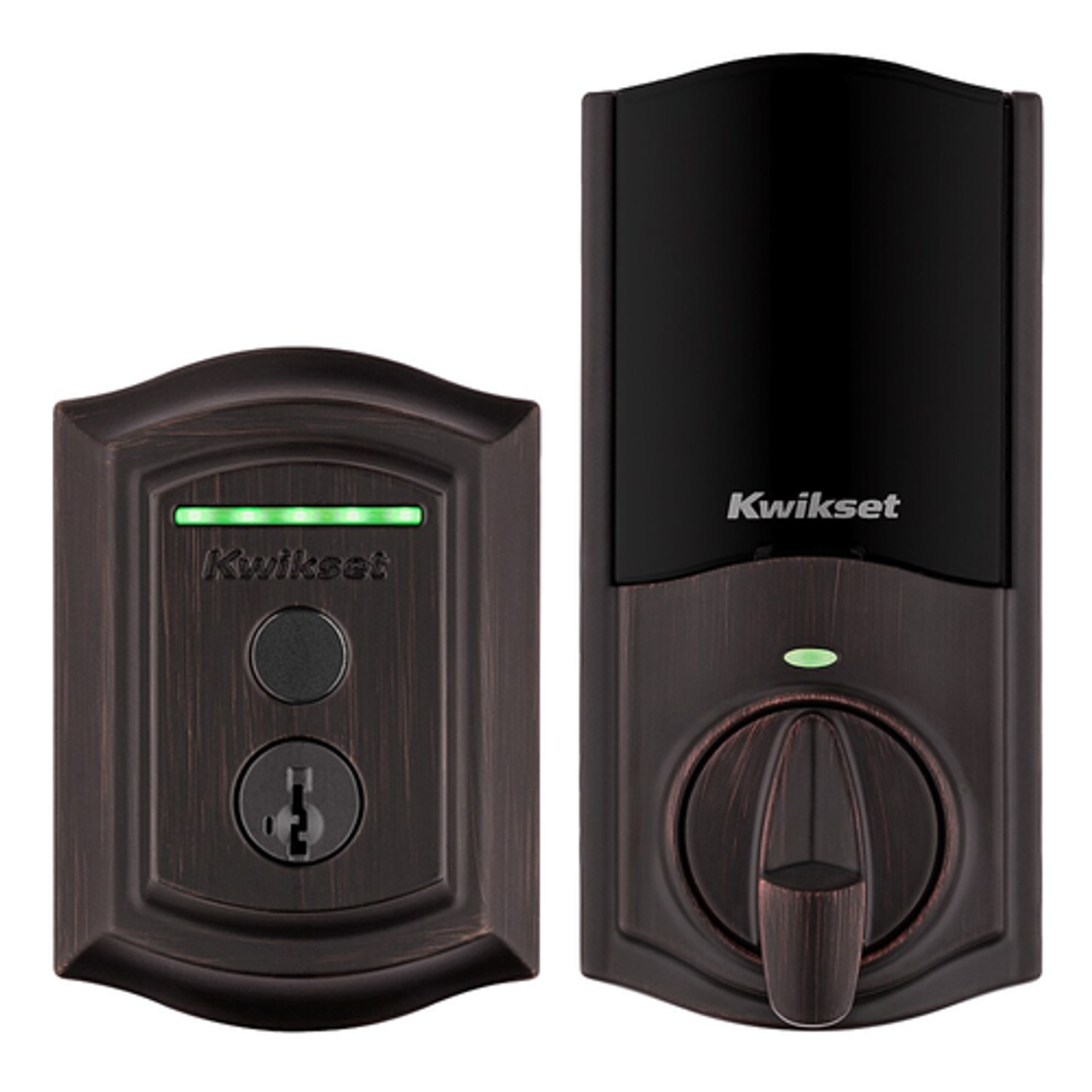 Kwikset - Halo Smart Lock Wi-Fi Replacement Deadbolt with App/Key/Fingerprint Access - Venetian Bronze