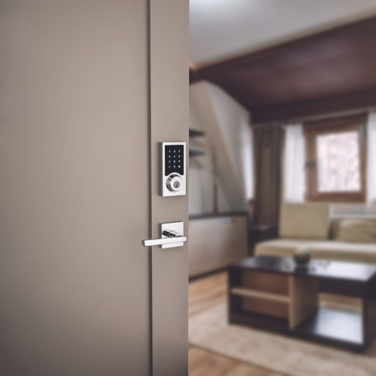 Kwikset - 916 Smart Lock Z-Wave Replacement Deadbolt with App/Touchscreen/Key Access - Polished Chrome