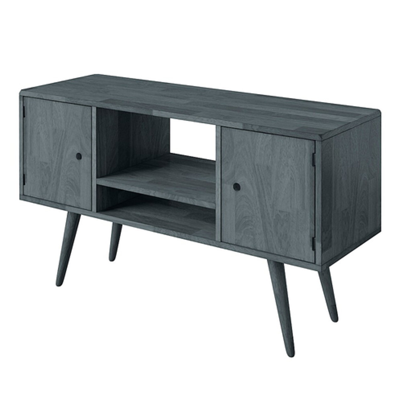 Handy Living - Rhodes Mid-Century Modern Wood Entertainment Cabinet with Doors - Gray